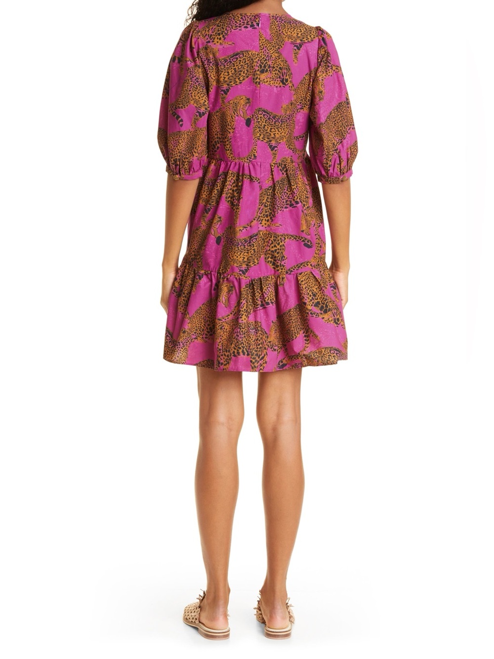 Farm RioPink Leopard Print Tiered Mini Dress - Picture 2 of 12